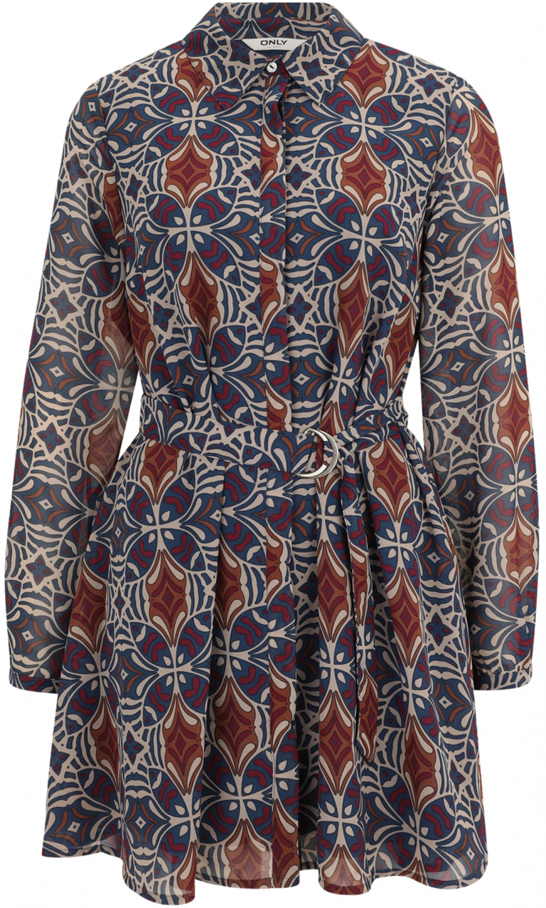 Only Petite Košeľové šaty 'ONLSTAR'  tmavomodrá / hrdzavohnedá / sivá