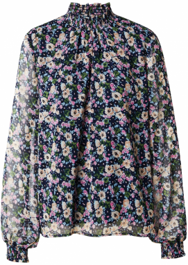 VILA Blúzka 'VIFALIA'  námornícka modrá / svetlomodrá / olivová / svetloružová