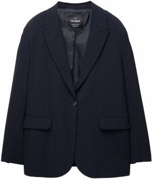 Pull&Bear Blejzer  námornícka modrá / biela