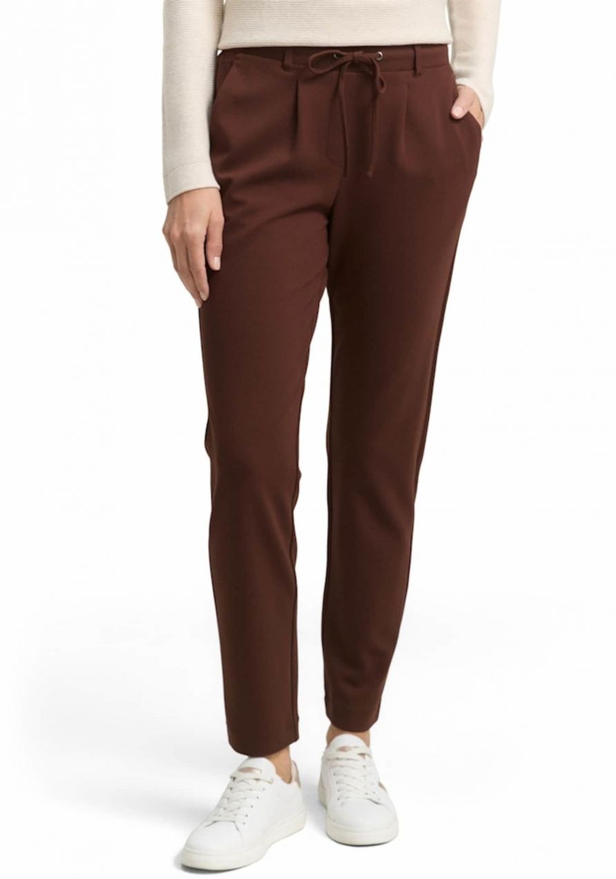 TOM TAILOR Plisované nohavice  hnedá