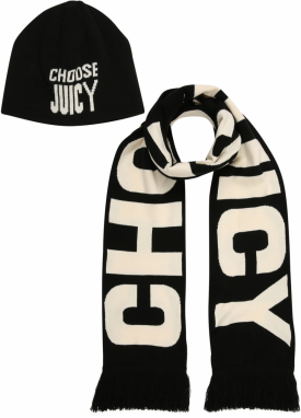 Juicy Couture Šál 'CHOOSE'  nebielená / čierna / biela