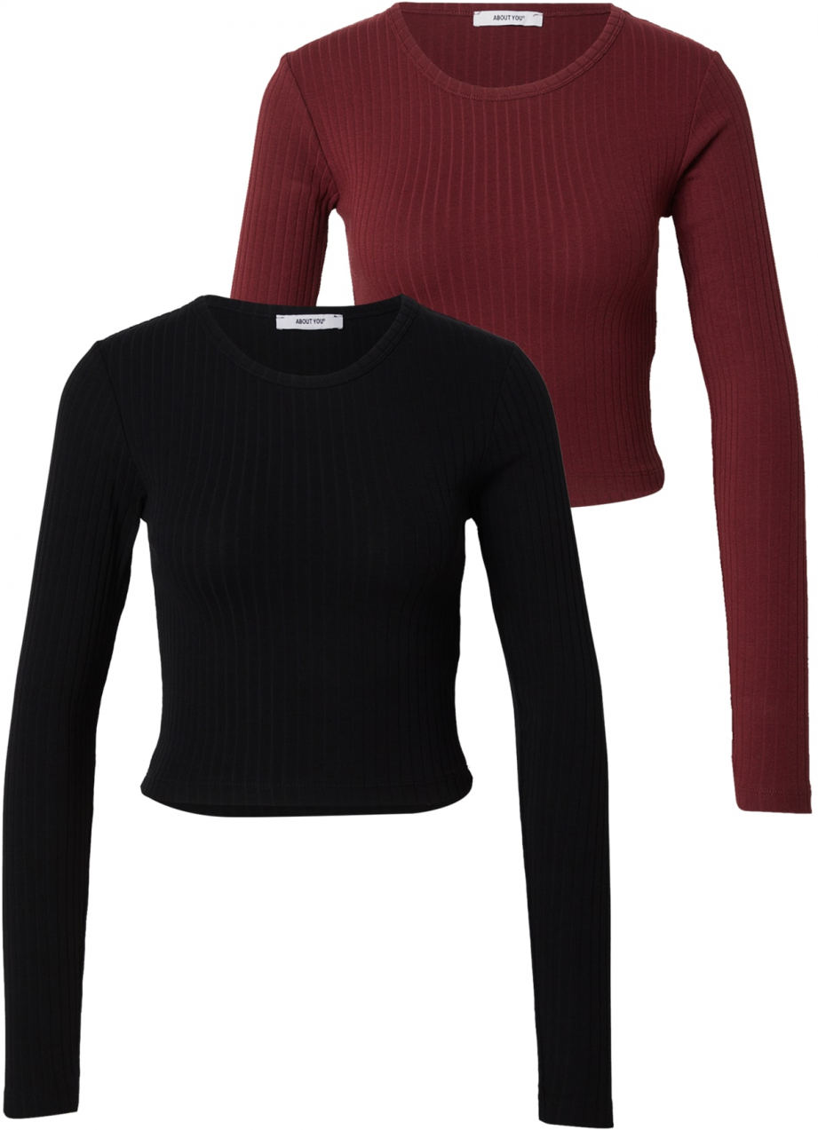 ABOUT YOU Tričko 'Lieven'  bordová / čierna