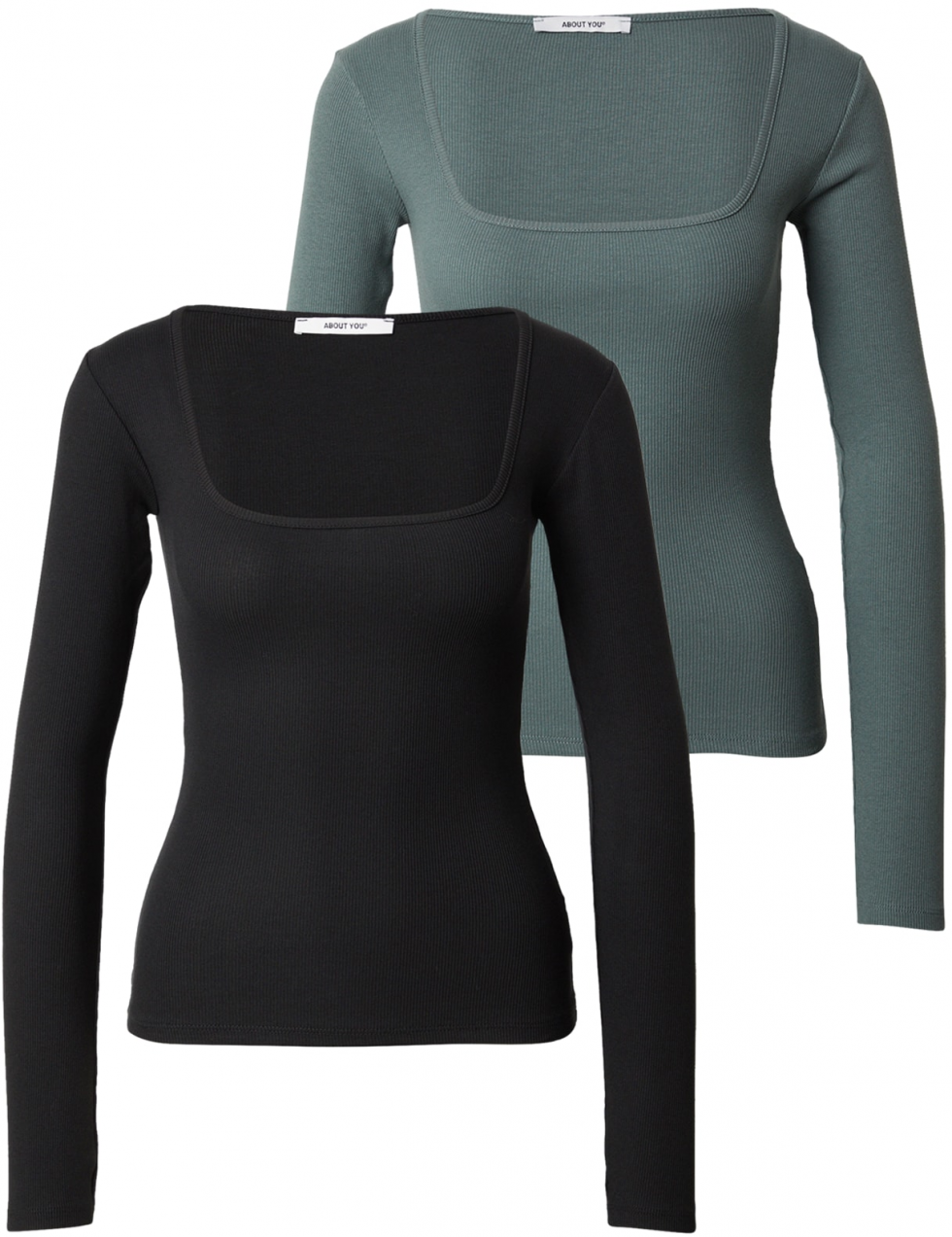 ABOUT YOU Tričko 'Sita'  tmavozelená / čierna