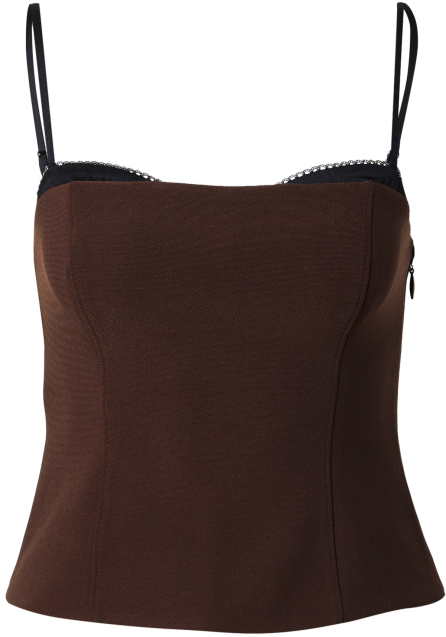 Abercrombie & Fitch Top  tmavohnedá / čierna