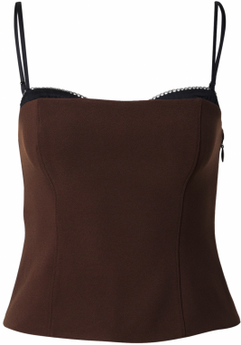 Abercrombie & Fitch Top  tmavohnedá / čierna