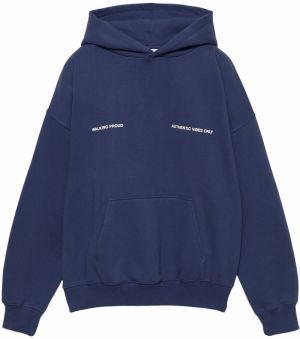 Pull&Bear Mikina 'PACIFIC TAKE IT'  námornícka modrá / biela