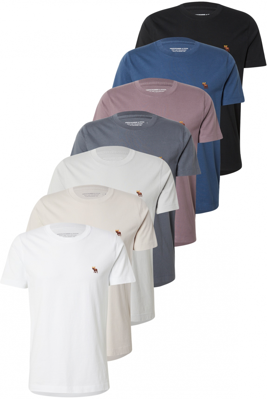 Abercrombie & Fitch Tričko  námornícka modrá / sivá / sivobéžová / čierna / biela