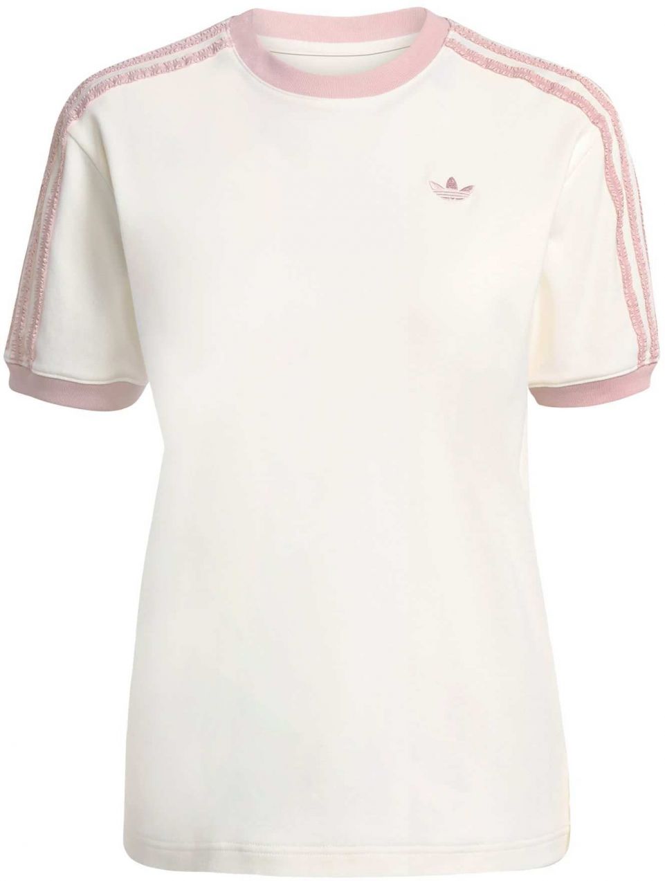ADIDAS ORIGINALS Tričko 'Ruffle 3-Stripes'  staroružová / biela