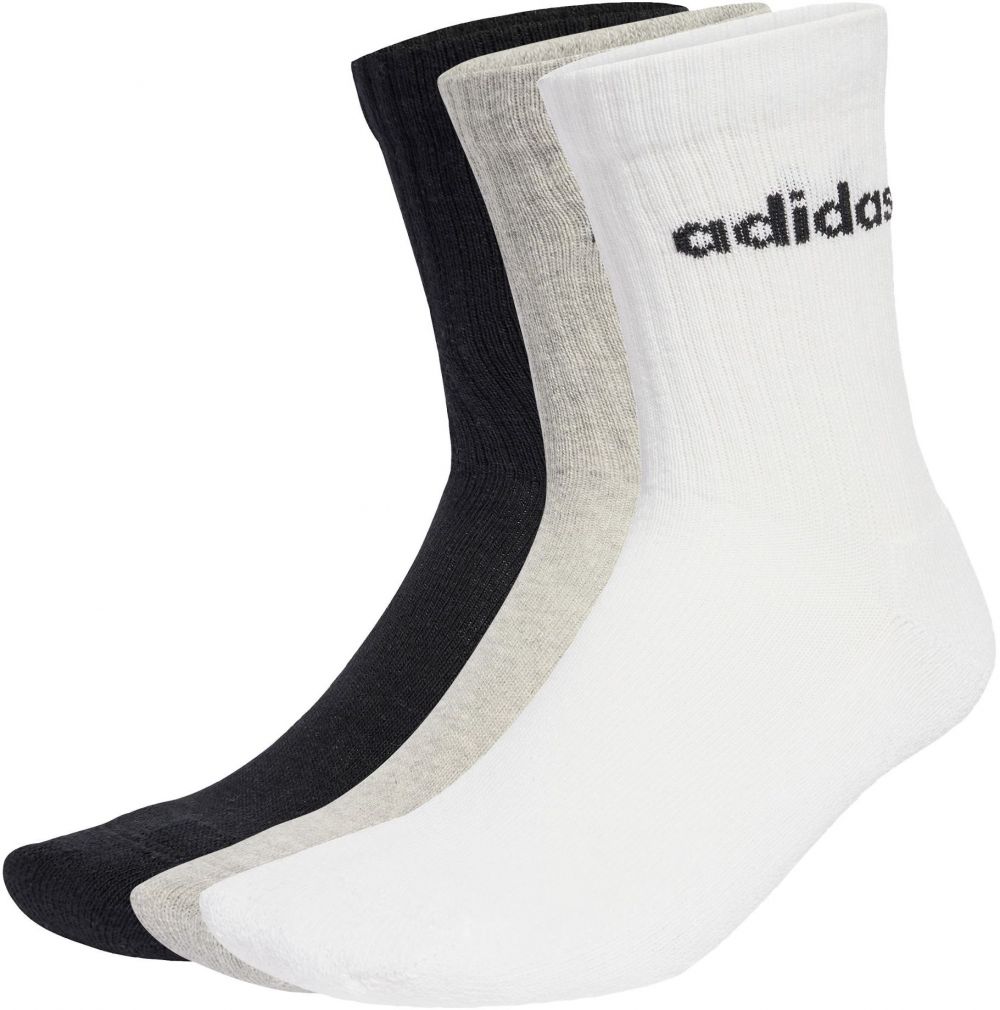 ADIDAS SPORTSWEAR Ponožky 'Linear Crew Cushioned 6 Pair Pack'  sivá / čierna / biela