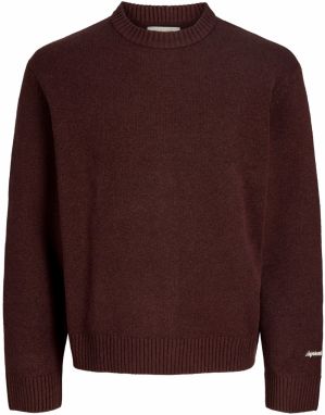 JACK & JONES Sveter 'JORNorrebro'  tmavočervená