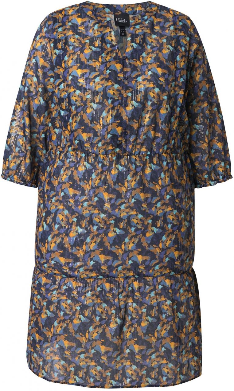 Ulla Popken Šaty  svetlomodrá / tmavomodrá / okrová