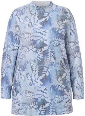 Ulla Popken Sveter  nebesky modrá / svetlomodrá / sivá