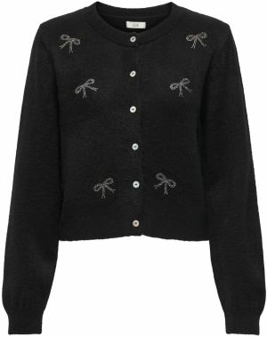 JDY Kardigán 'JDYFaye'  čierna / strieborná