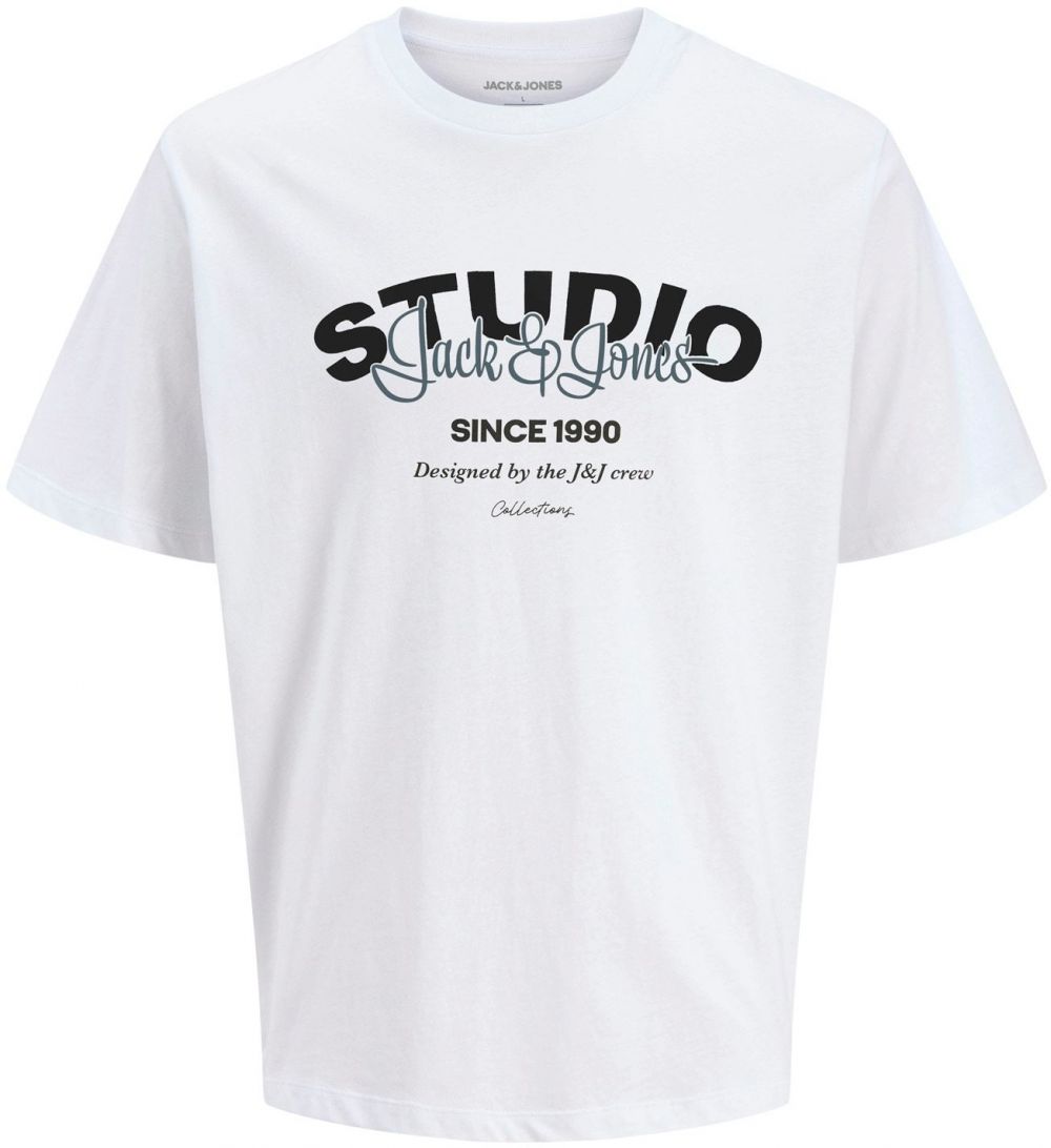 JACK & JONES Tričko 'JJYuki'  čierna / biela