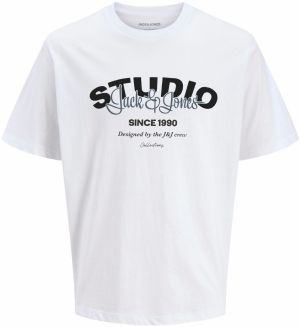 JACK & JONES Tričko 'JJYuki'  čierna / biela