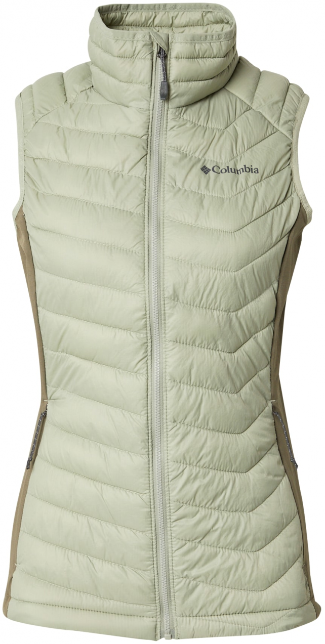 COLUMBIA Športová vesta 'Powder Pass™ II'  olivová / pastelovo zelená