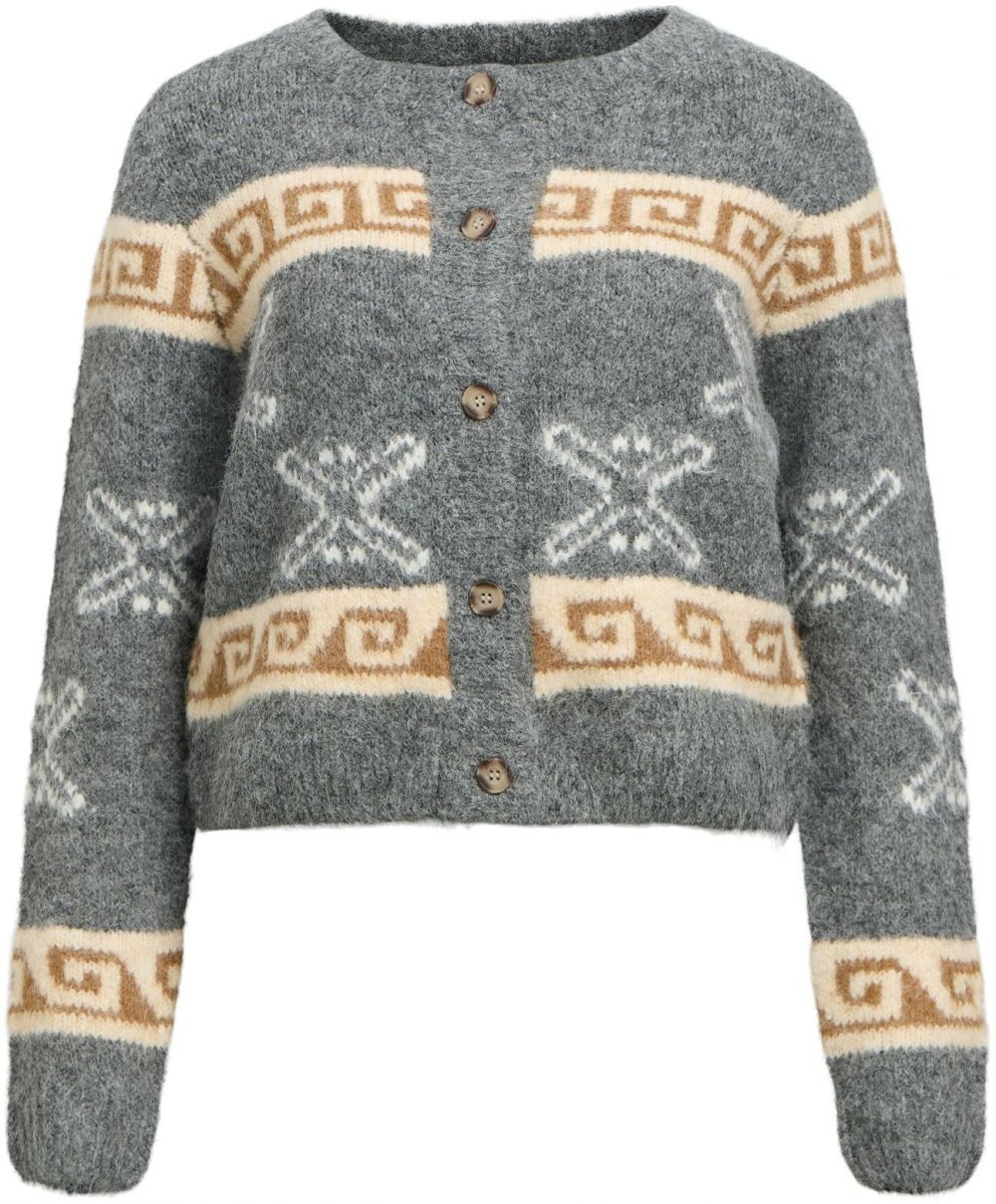 OBJECT Kardigán  béžová / koňaková / sivá melírovaná / biela