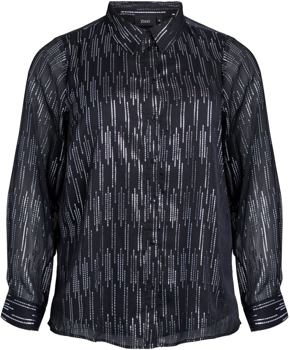 Zizzi Blúzka 'Cafania'  čierna / priehľadná