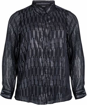 Zizzi Blúzka 'Cafania'  čierna / priehľadná