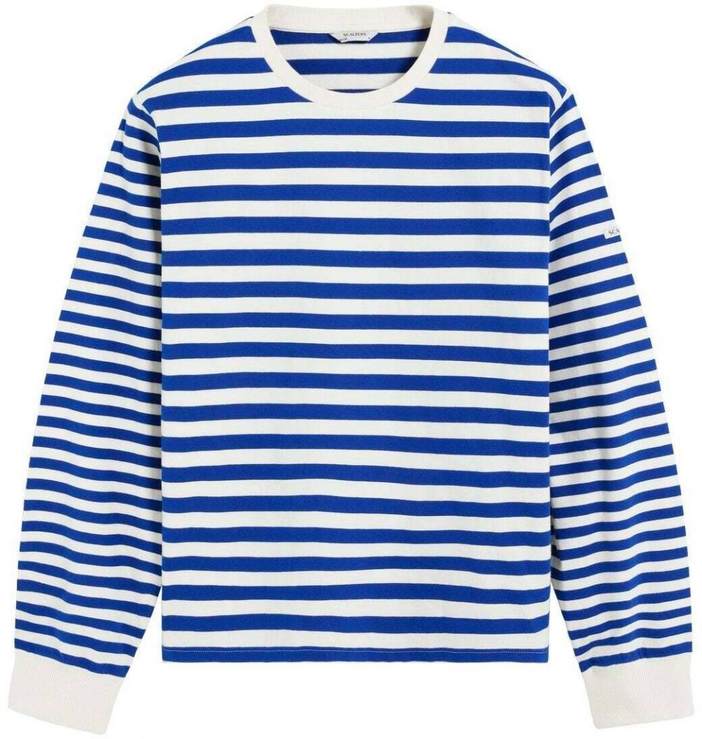 Scalpers Tričko  tmavomodrá / biela