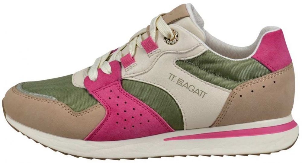 TT. BAGATT Nízke tenisky  béžová / kaki / ružová