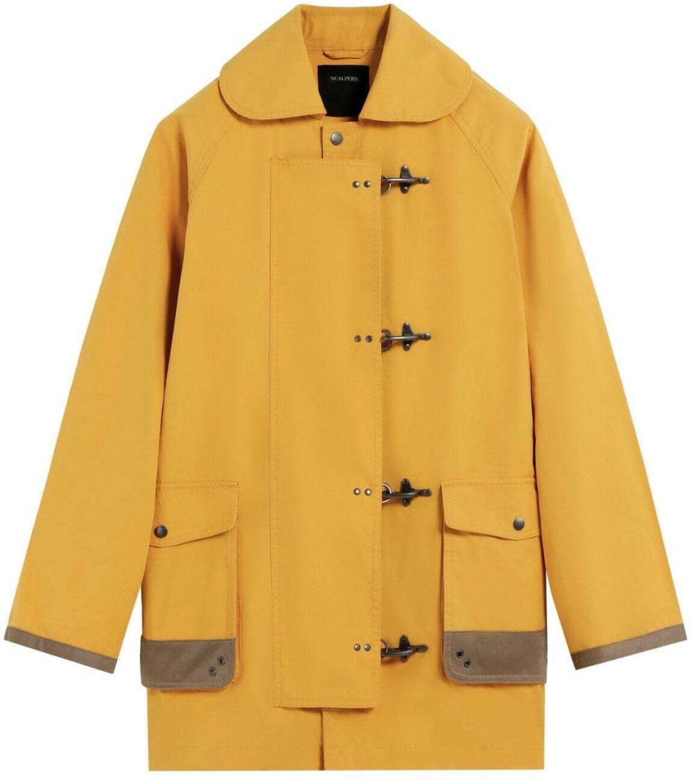 Scalpers Prechodná bunda 'Fayer'  horčicová / sivá