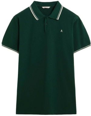 Scalpers Tričko 'Sportif'  tmavozelená / biela