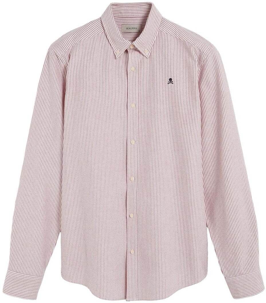 Scalpers Košeľa 'New Oxford'  burgundská / biela