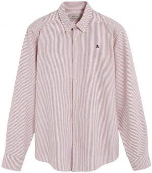 Scalpers Košeľa 'New Oxford'  burgundská / biela