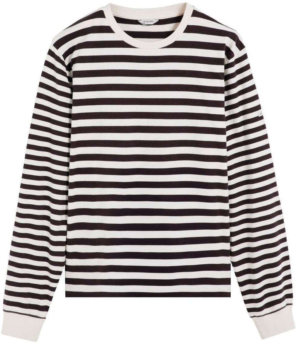 Scalpers Tričko  tmavohnedá / biela