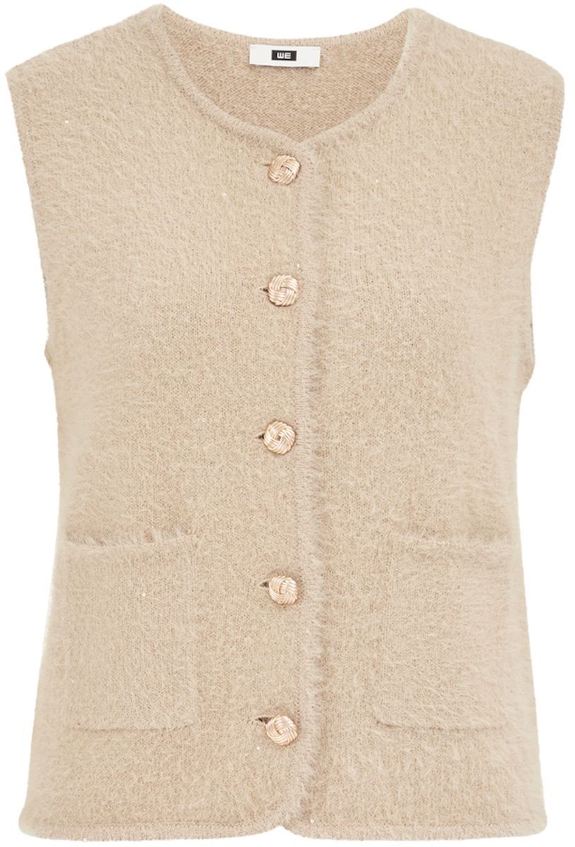 WE Fashion Pletená vesta  béžová