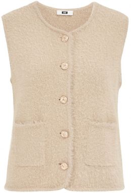 WE Fashion Pletená vesta  béžová