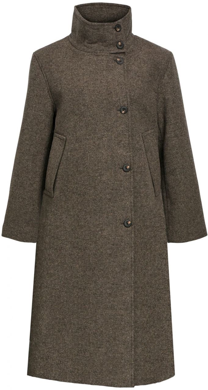 OBJECT Prechodný kabát  tmavohnedá