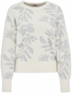 WE Fashion Sveter  strieborná / šedobiela