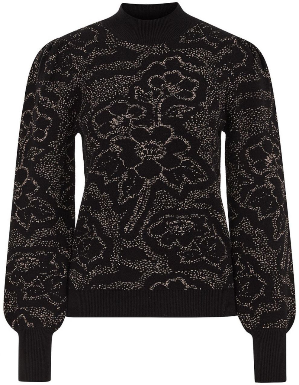 WE Fashion Sveter  čierna / strieborná