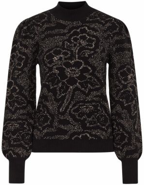 WE Fashion Sveter  čierna / strieborná