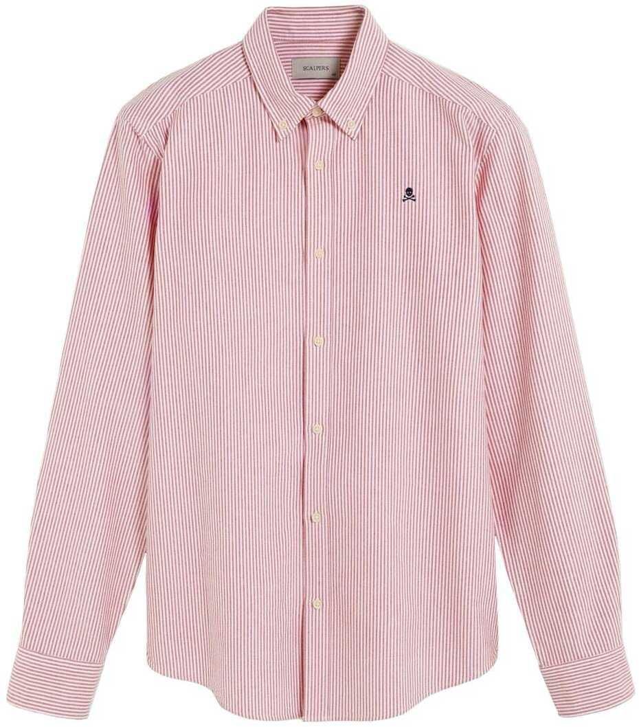 Scalpers Košeľa  krvavo červená / biela