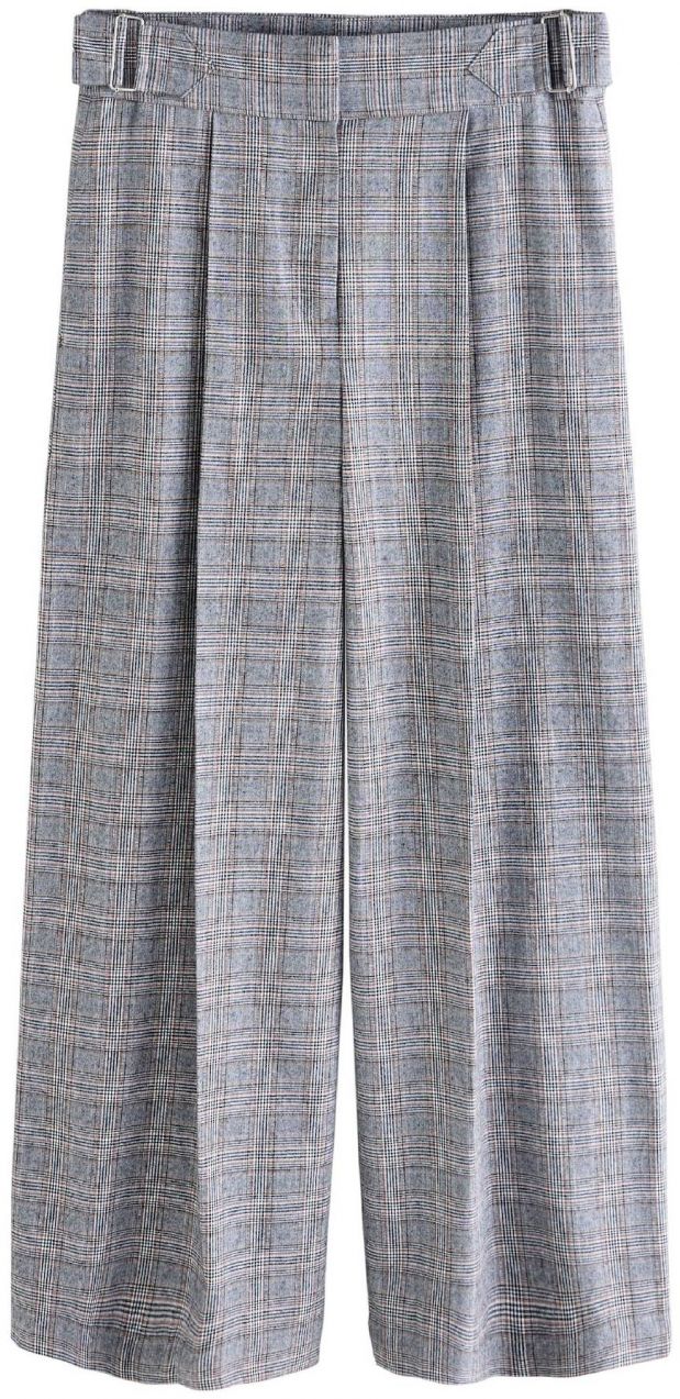 Next Plisované nohavice  sivá / vínovo červená / čierna