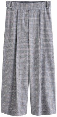 Next Plisované nohavice  sivá / vínovo červená / čierna