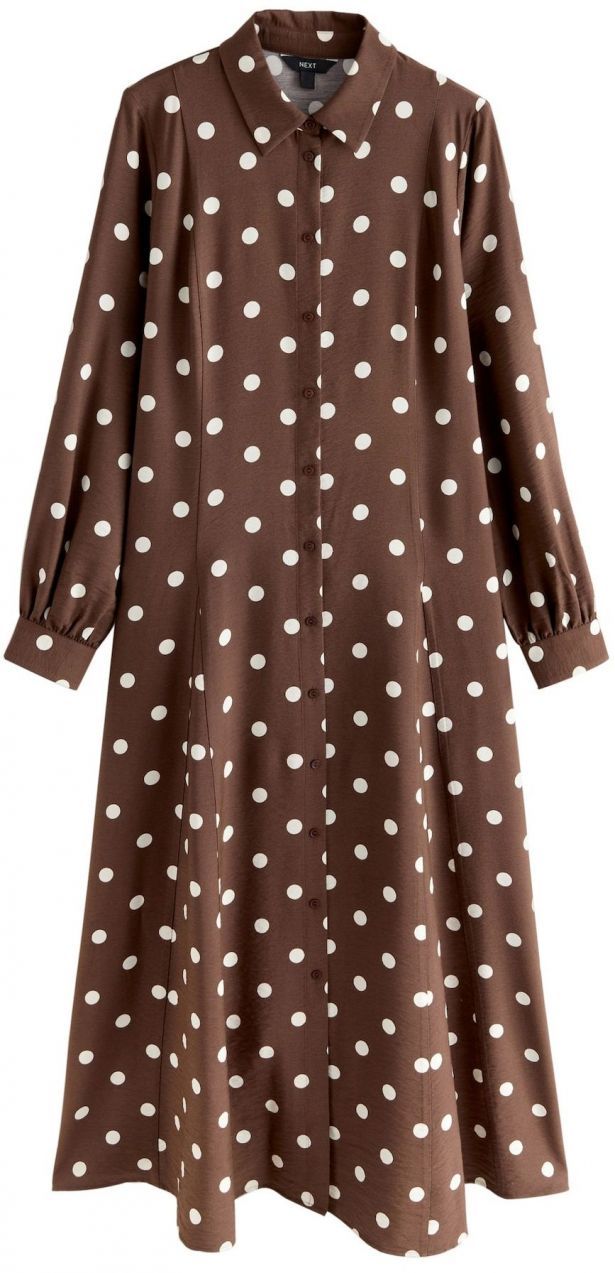 Next Košeľové šaty  čokoládová / biela