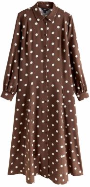 Next Košeľové šaty  čokoládová / biela