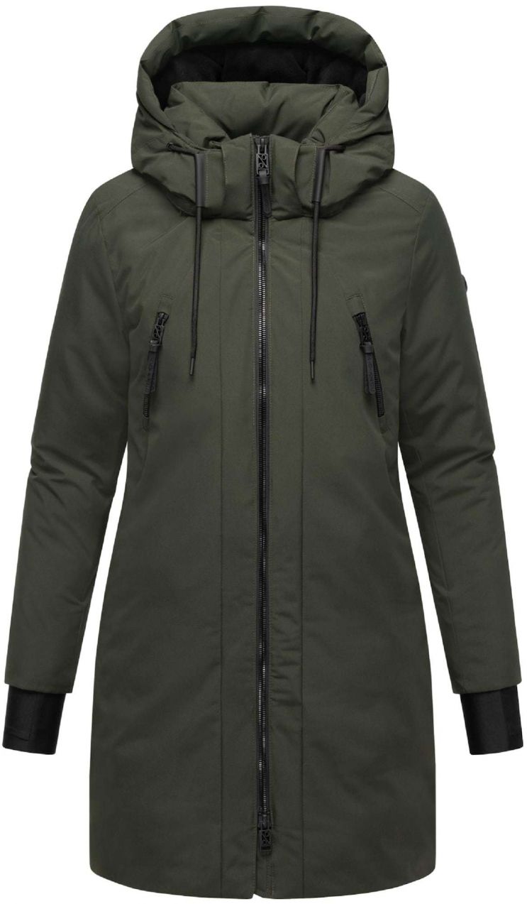 NAVAHOO Zimný kabát 'Winterzart 14'  olivová / čierna
