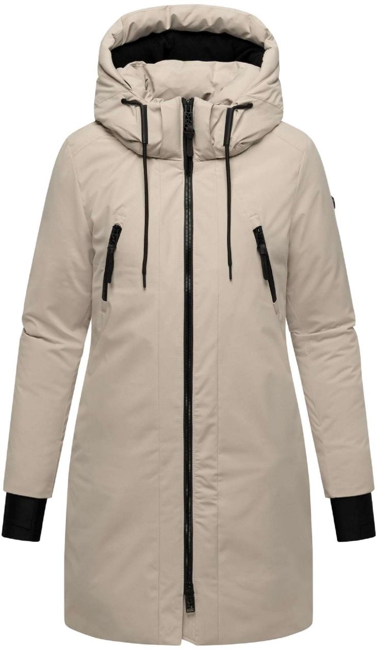 NAVAHOO Zimný kabát 'Winterzart 14'  béžová / čierna