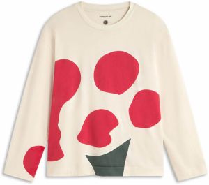 Thinking MU Tričko  béžová / tmavozelená / červená