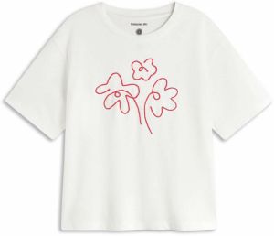 Thinking MU Tričko 'Lucia'  krémová / červená