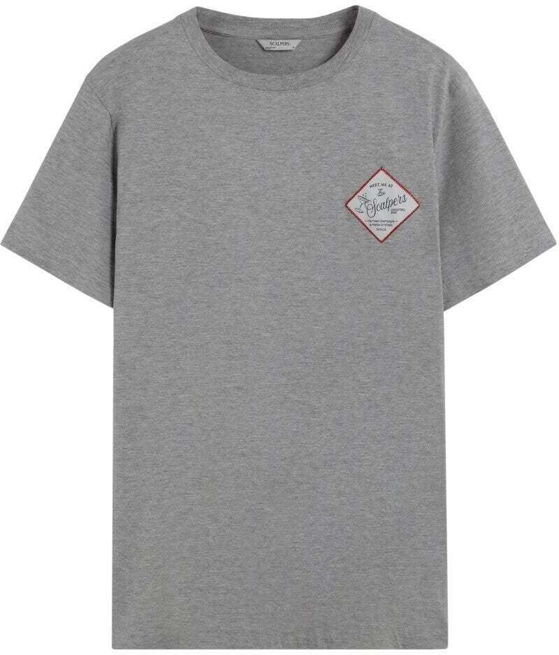 Scalpers Tričko 'Napkin'  sivá / sivá melírovaná