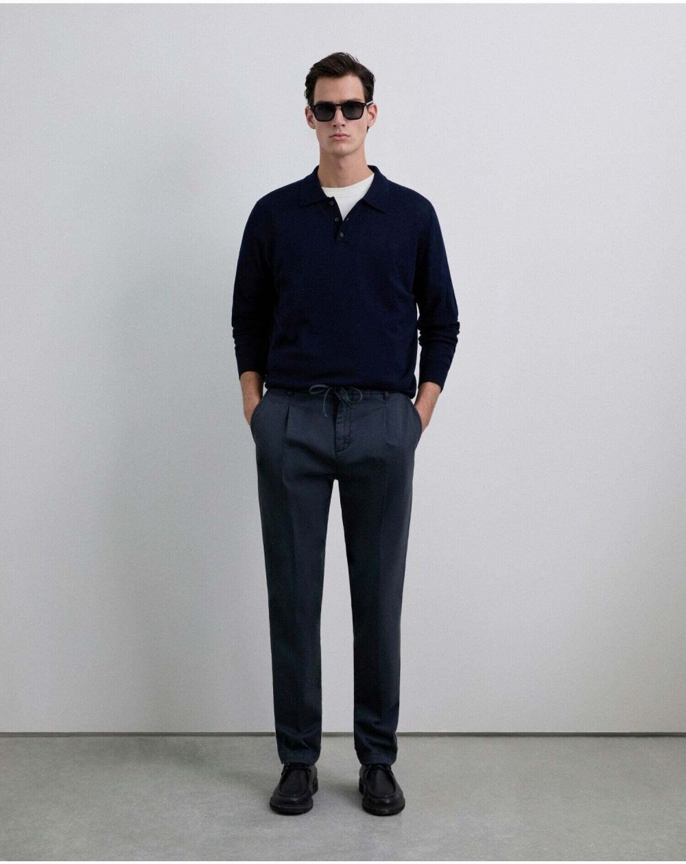 Scalpers Chino nohavice 'Icon Scmanu'  námornícka modrá