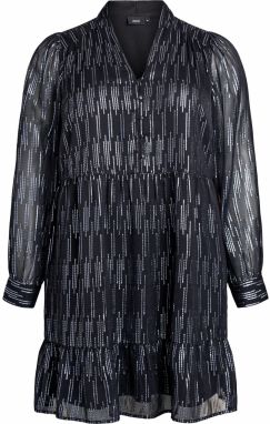 Zizzi Šaty 'Cafania'  čierna / strieborná