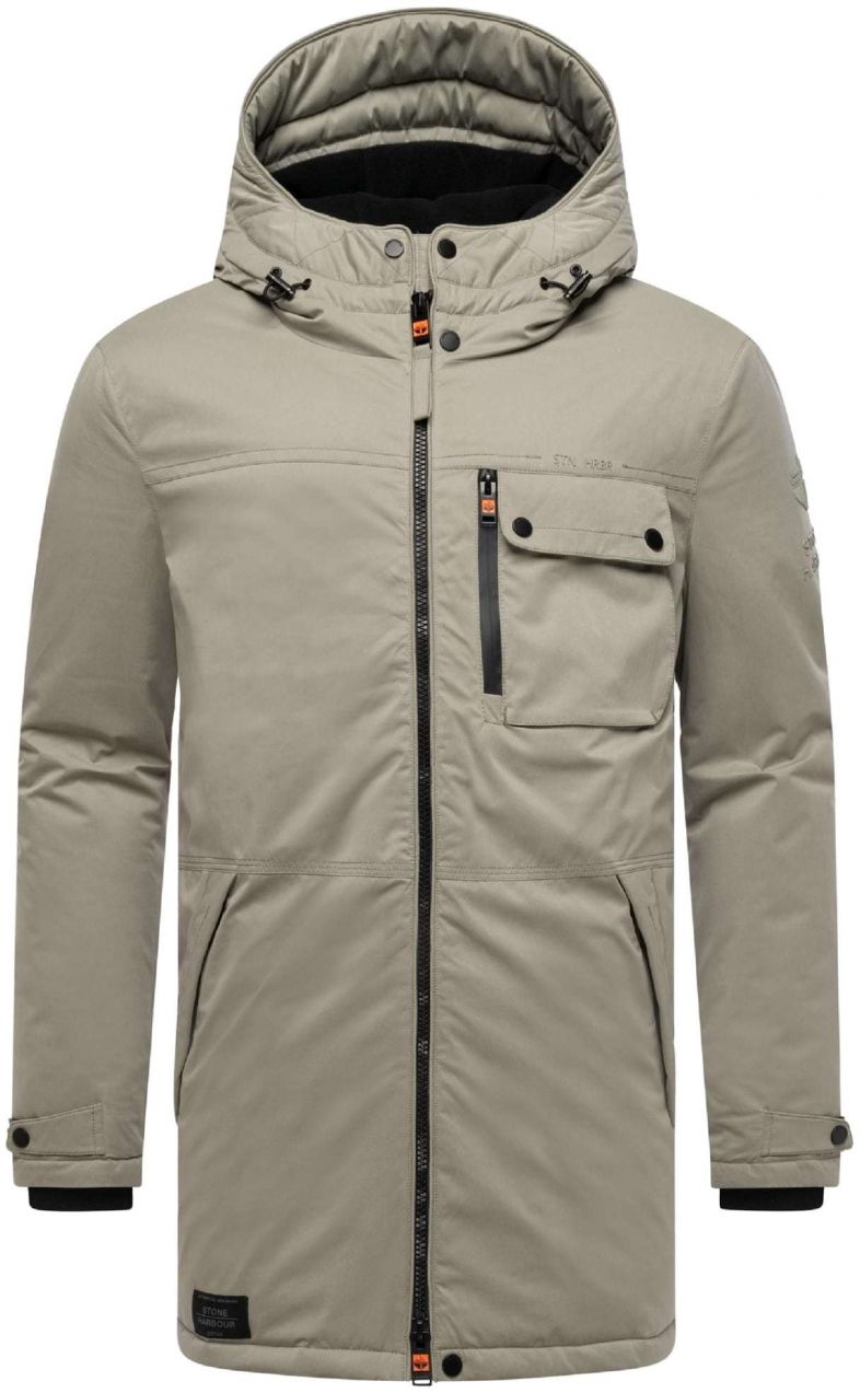 STONE HARBOUR Zimný kabát 'Fintaan'  sivá / čierna