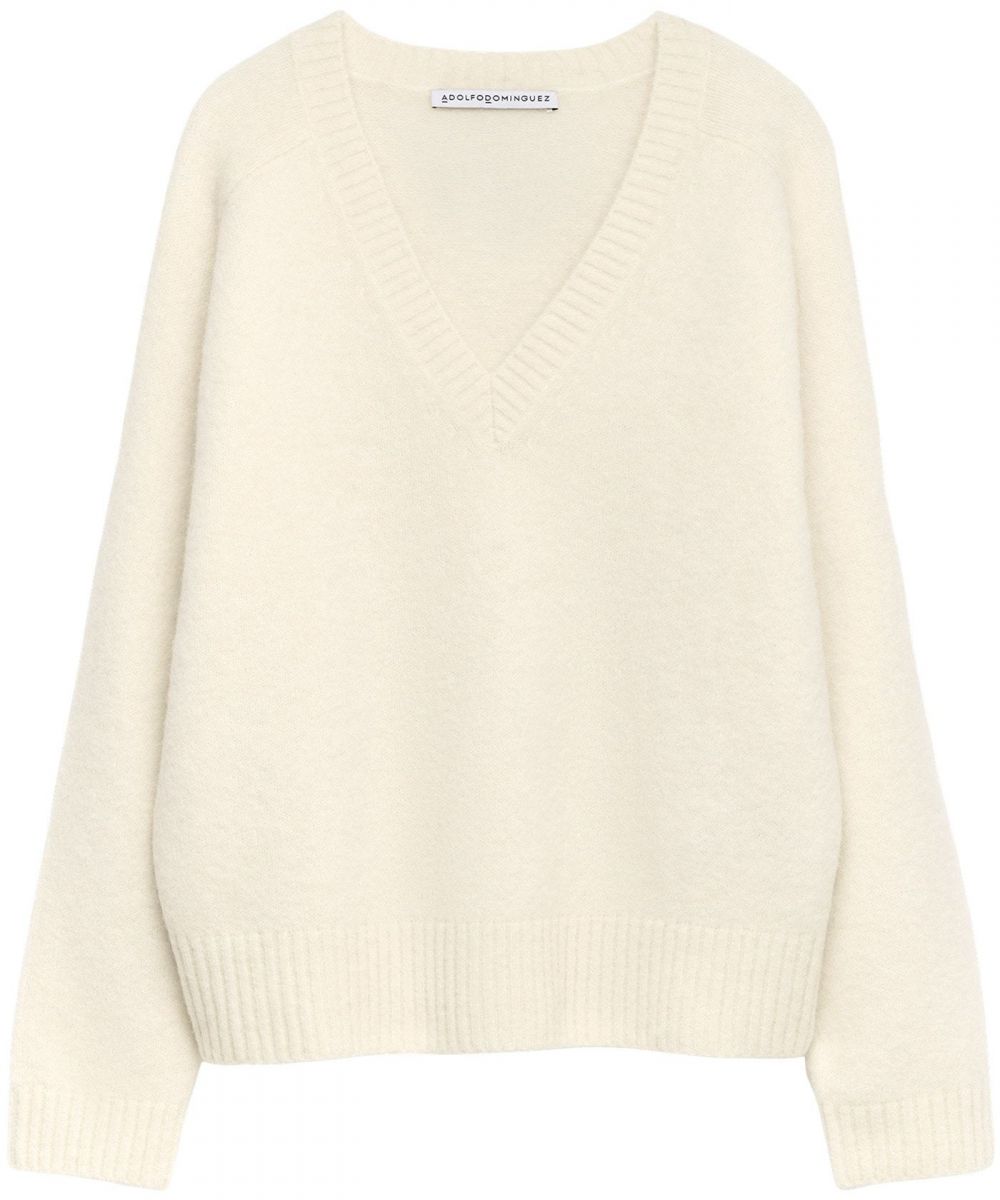 Adolfo Dominguez Sveter  biela ako vlna